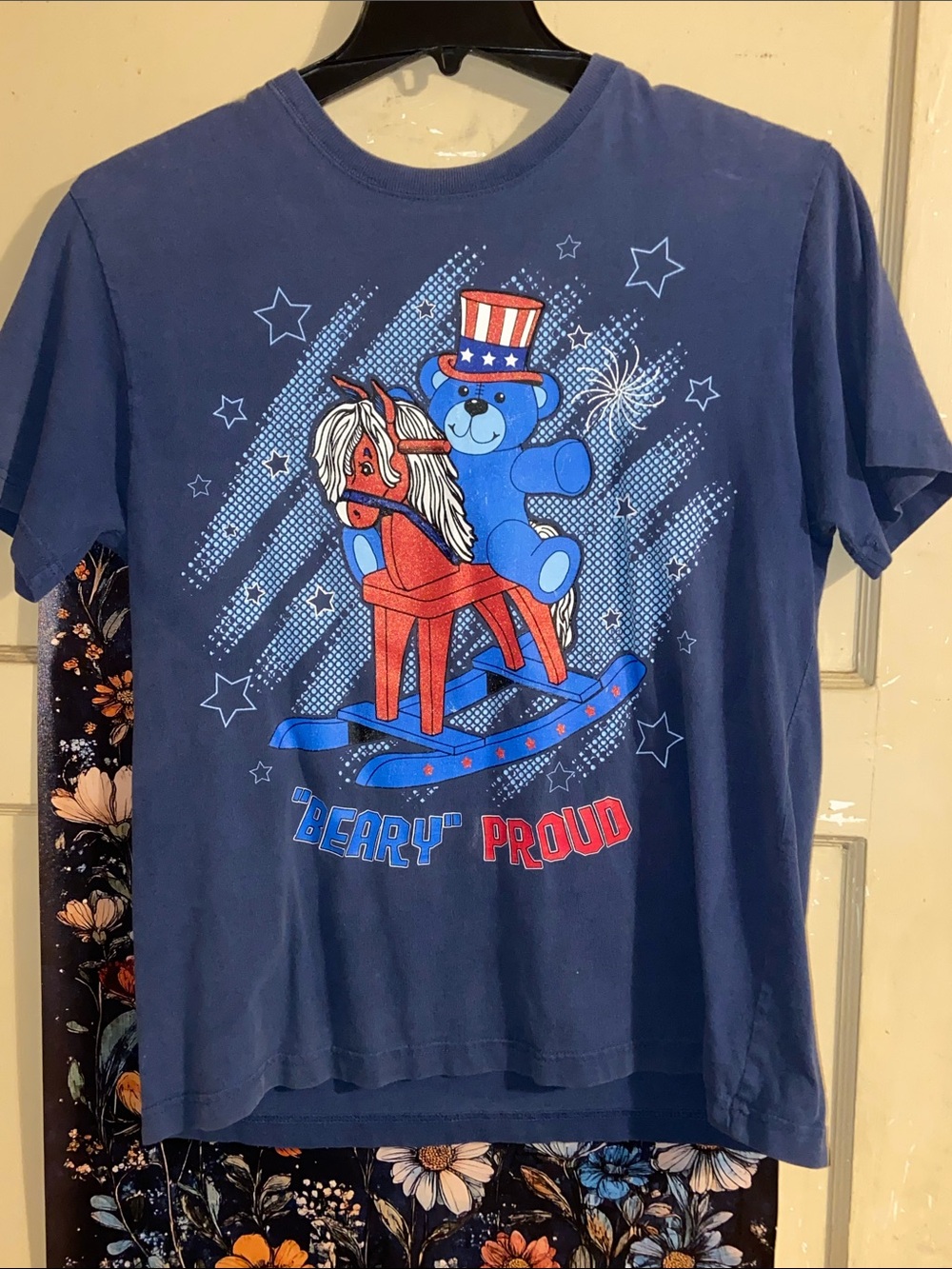 BEARY PROUD VTG T-SHIRT Patriotic July 4th TEDDY BEAR Unisex